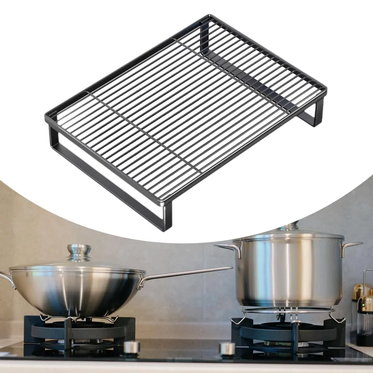 Homyl Supporto per Forno a Microonde da Appoggio per Piano Cottura a Gas da Cucina per Armadio Fornello