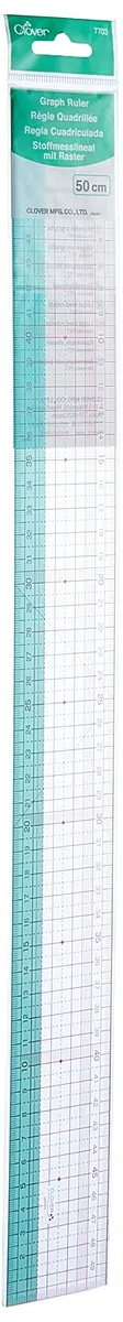 Clover Righello grafico CL7703, 50 cm, in plastica, colorato, 50 cm
