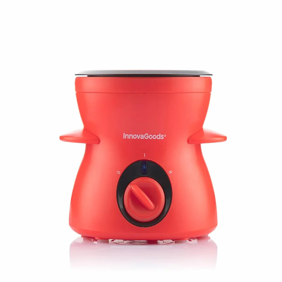 InnovaGoods - Set Fonduta Cioccolato Elettrico con Accessori, Design Moderno, Ciotola Antiaderente Estraibile, 300ml, Regolazione Temperatura, Nero, ABS PP PS Alluminio