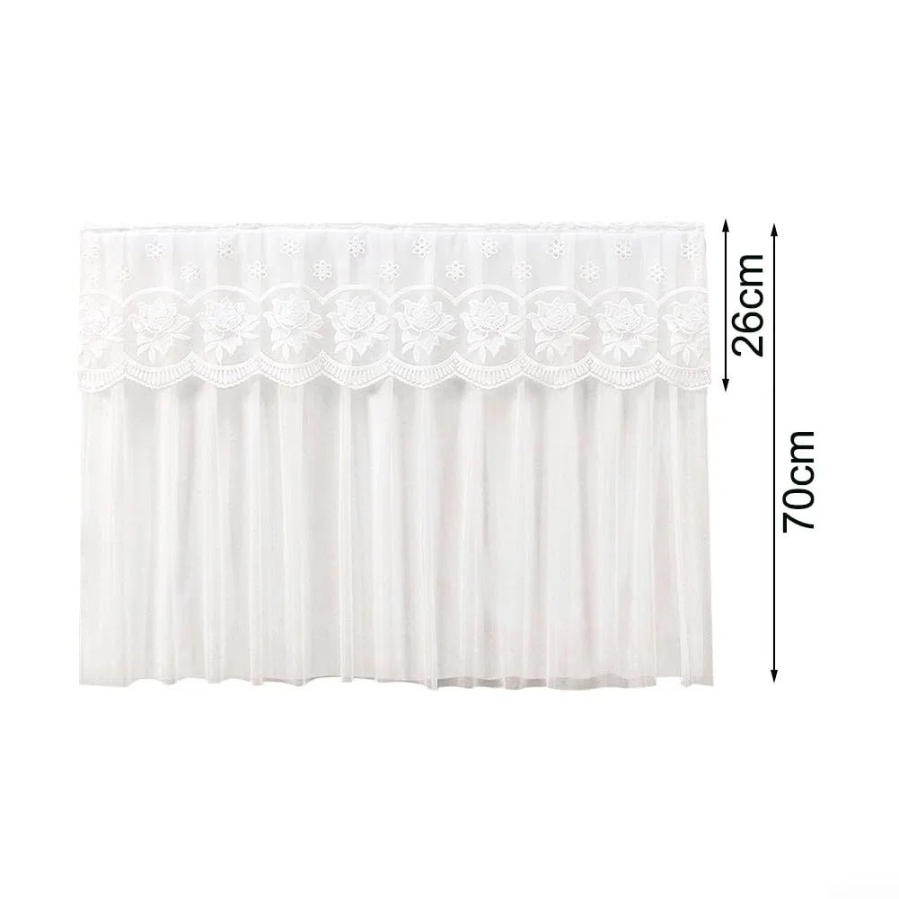 Copertura antipolvere per radiatore, elegante copertura antipolvere per radiatore in pizzo, copertura antipolvere per piastra riscaldante, traspirante, tessuto bianco (60cm)
