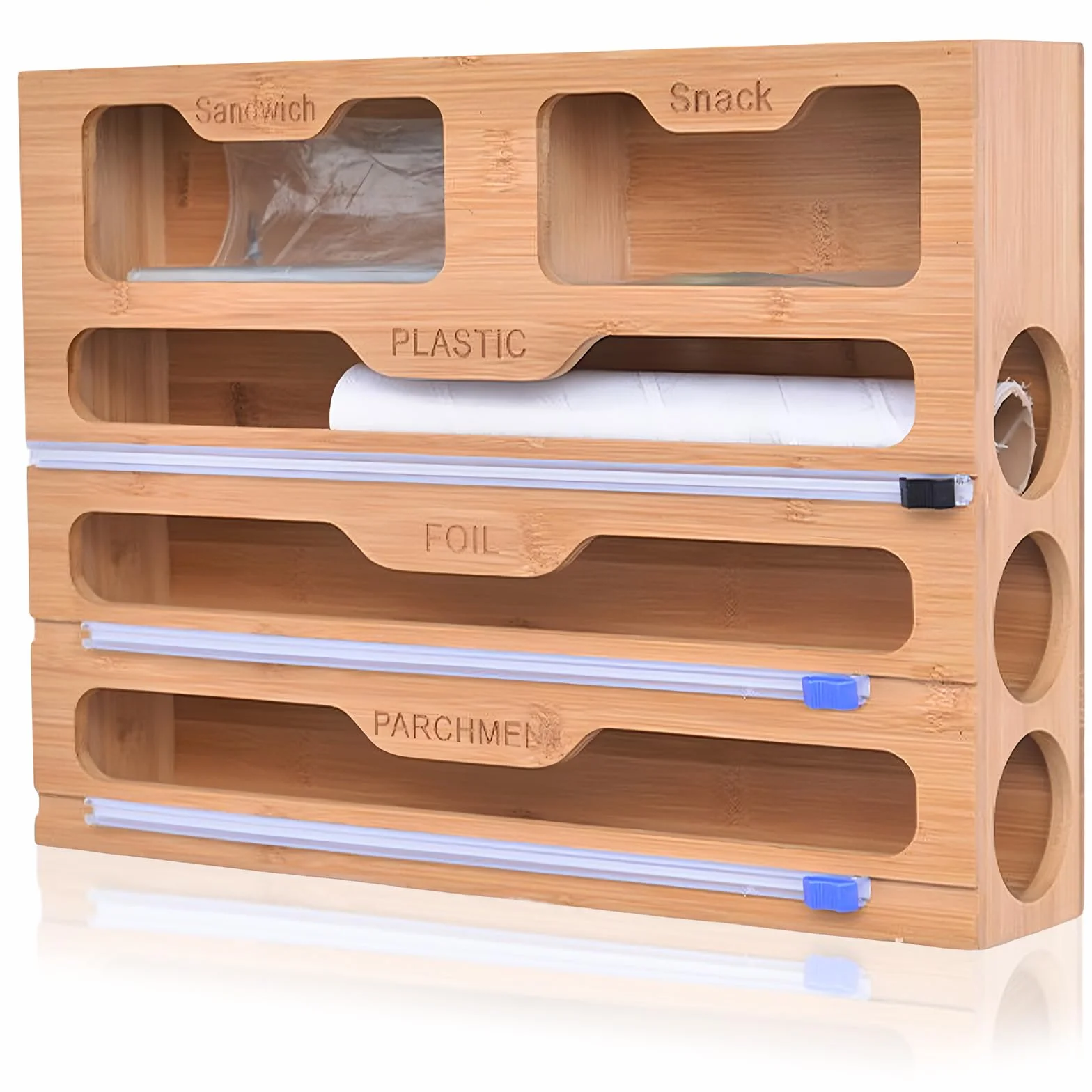Vegena Taglierina 5 in 1 con taglierino, dispenser di pellicola con taglierino, cassetto di pellicola, pellicola trasparente, dispenser di pellicola trasparente e taglierina per cassetto, tagliafogli