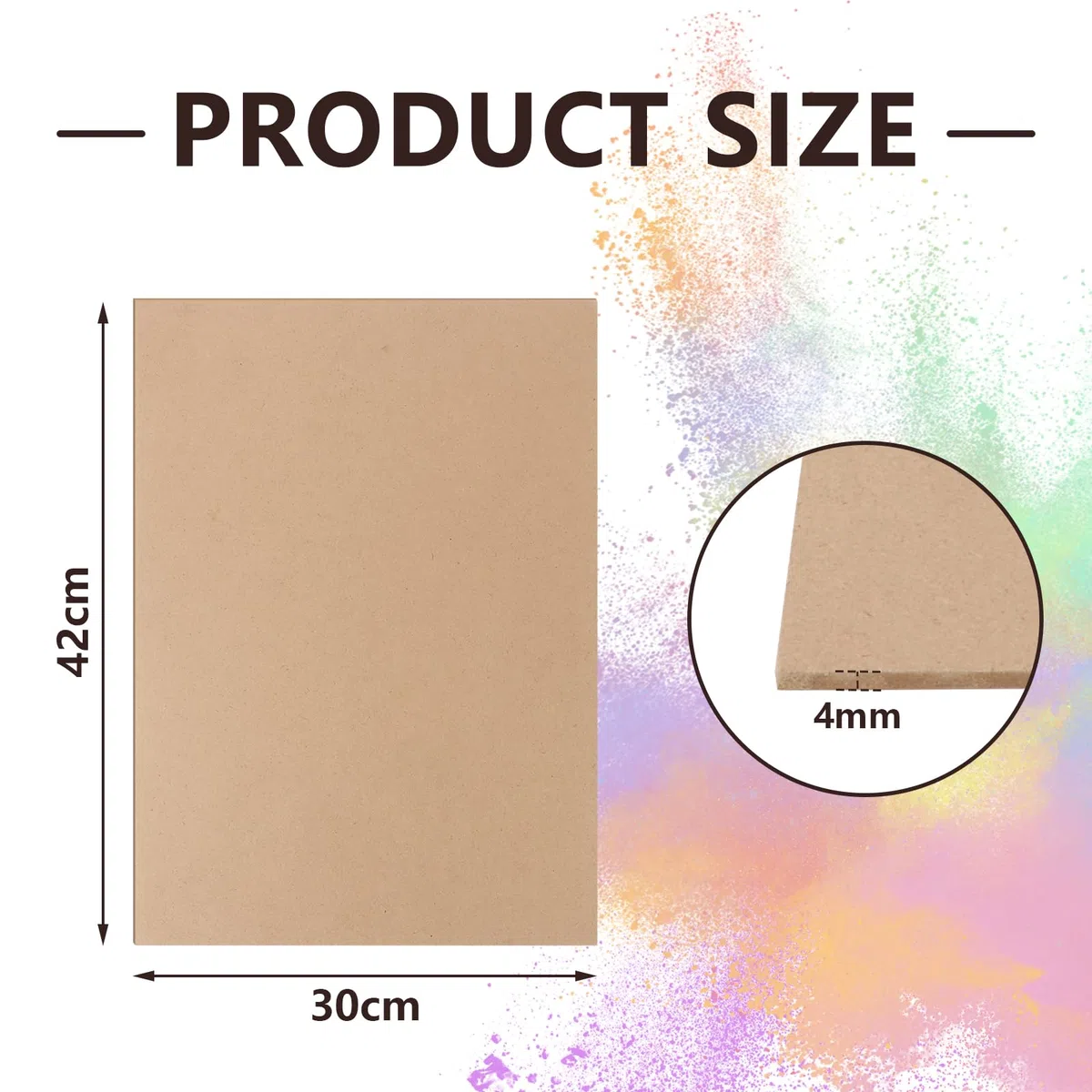 15 pannelli in legno MDF A3 per fai da te, 420 x 300 x 4 mm, pannelli in legno per incisione laser, pittura, modellazione, pirografia