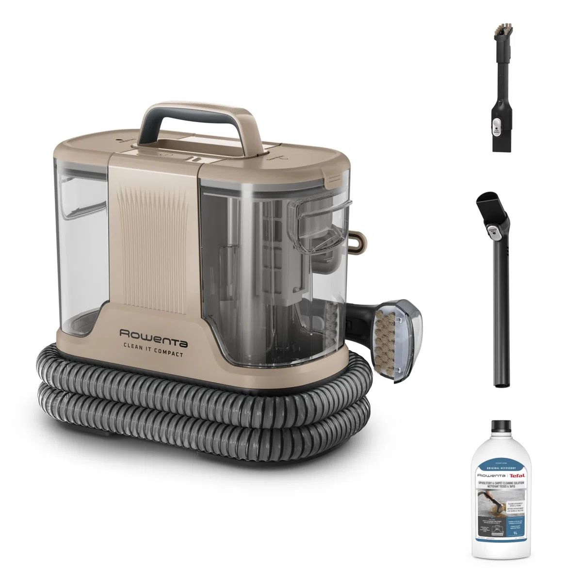 Rowenta Clean It, Smacchiatore, Rapido/Semplice, Sporco di Animali, Compatto, 400 W, Colore Dune, IN3010