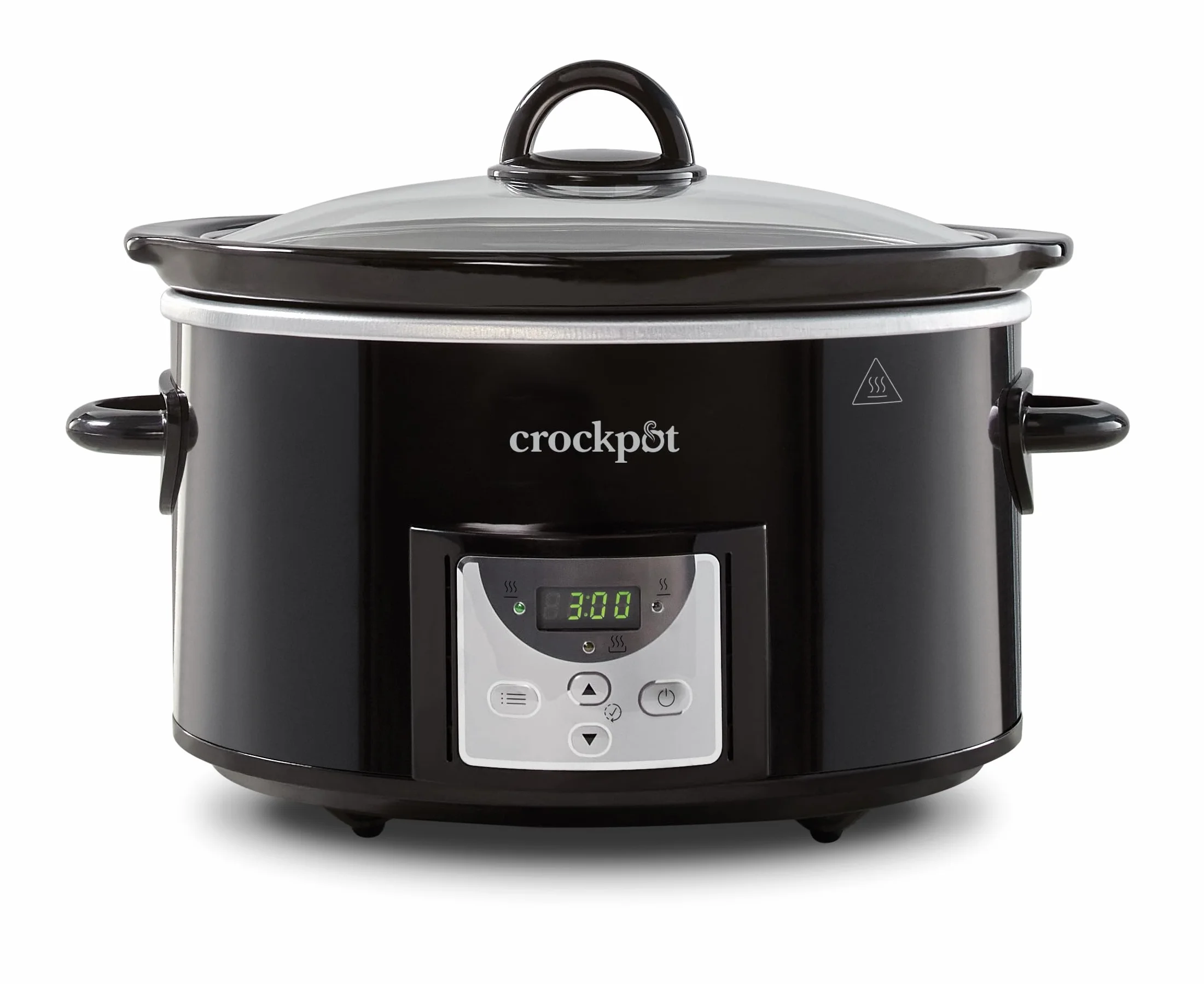 Crock-Pot Pentola per Cottura Lenta, Slow Cooker, 3.5 litri, fino a 4 Persone, Timer Programmabile, Display Digitale, Funzione Keep Warm, 200 W, Ceramica, Nero