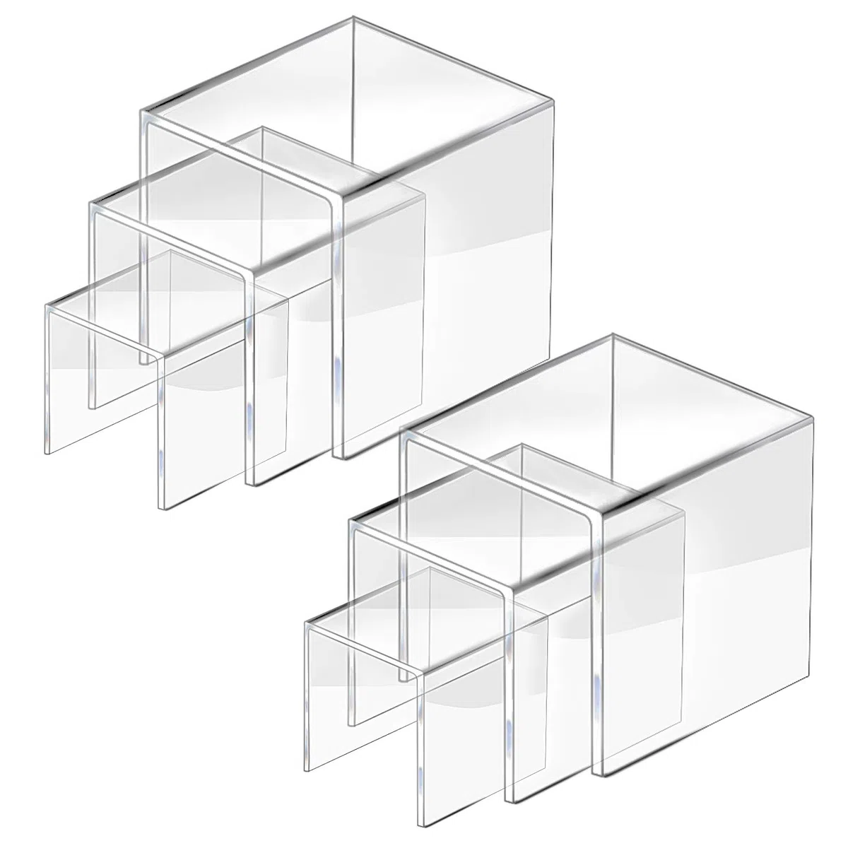 CECOLIC 2 espositori in acrilico trasparente per statuette Pops, gioielli, Cupcakes, dessert (7,6 x 10 x 12,7 cm)