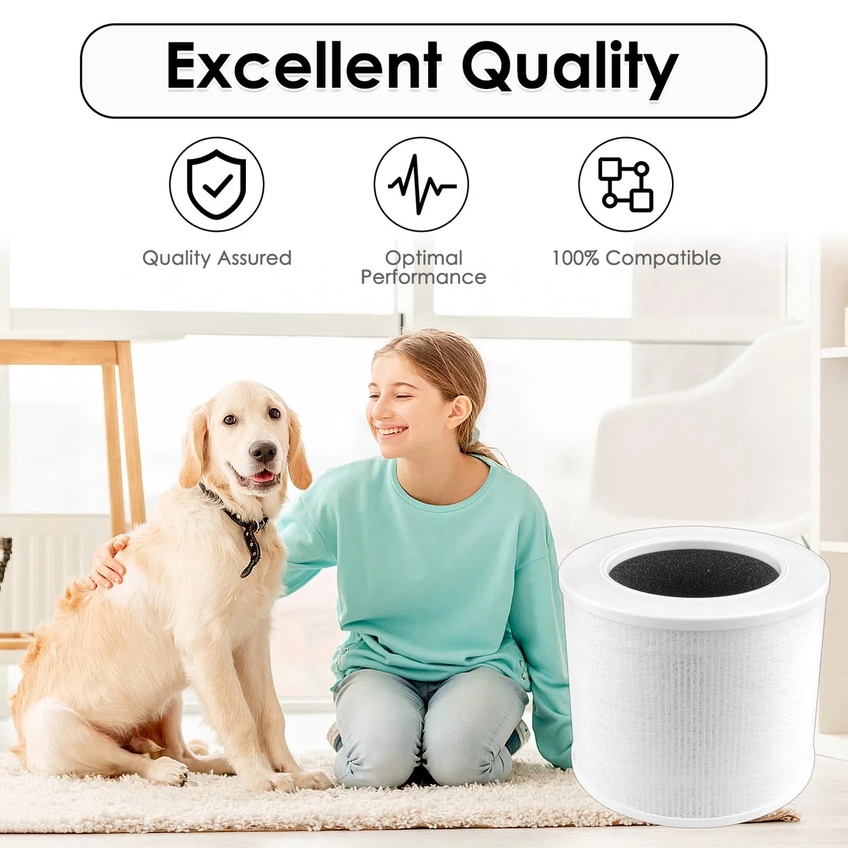 (2 pezzi) Core Mini filtri sostitutivi compatibili con il LEVOIT Core Mini Purificatore d'Aria, LAP-C161-WEU, filtro CoreMini H13 True Hepa, filtro HEPA 3 in 1, filtri a carbone attivo