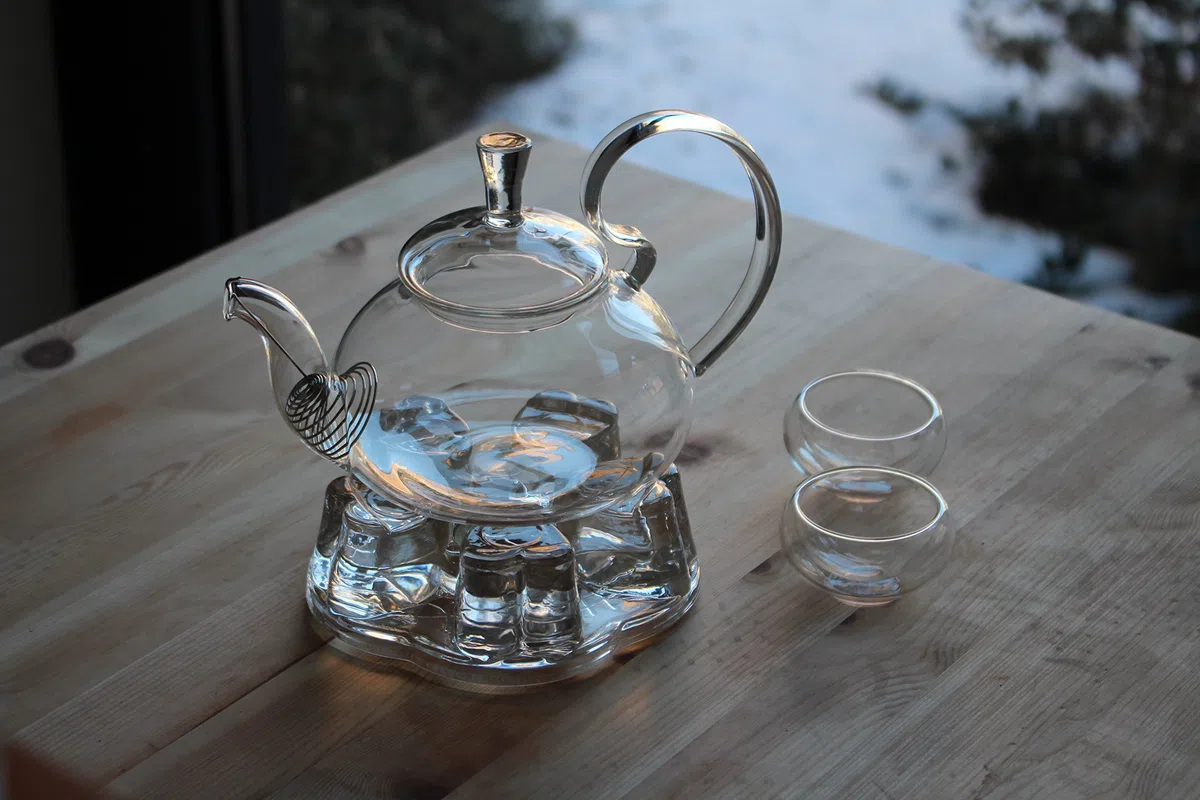 TEA SOUL Teiera in Vetro con Filtro in Acciaio • 500ml • Pratico Filtro nel beccuccio