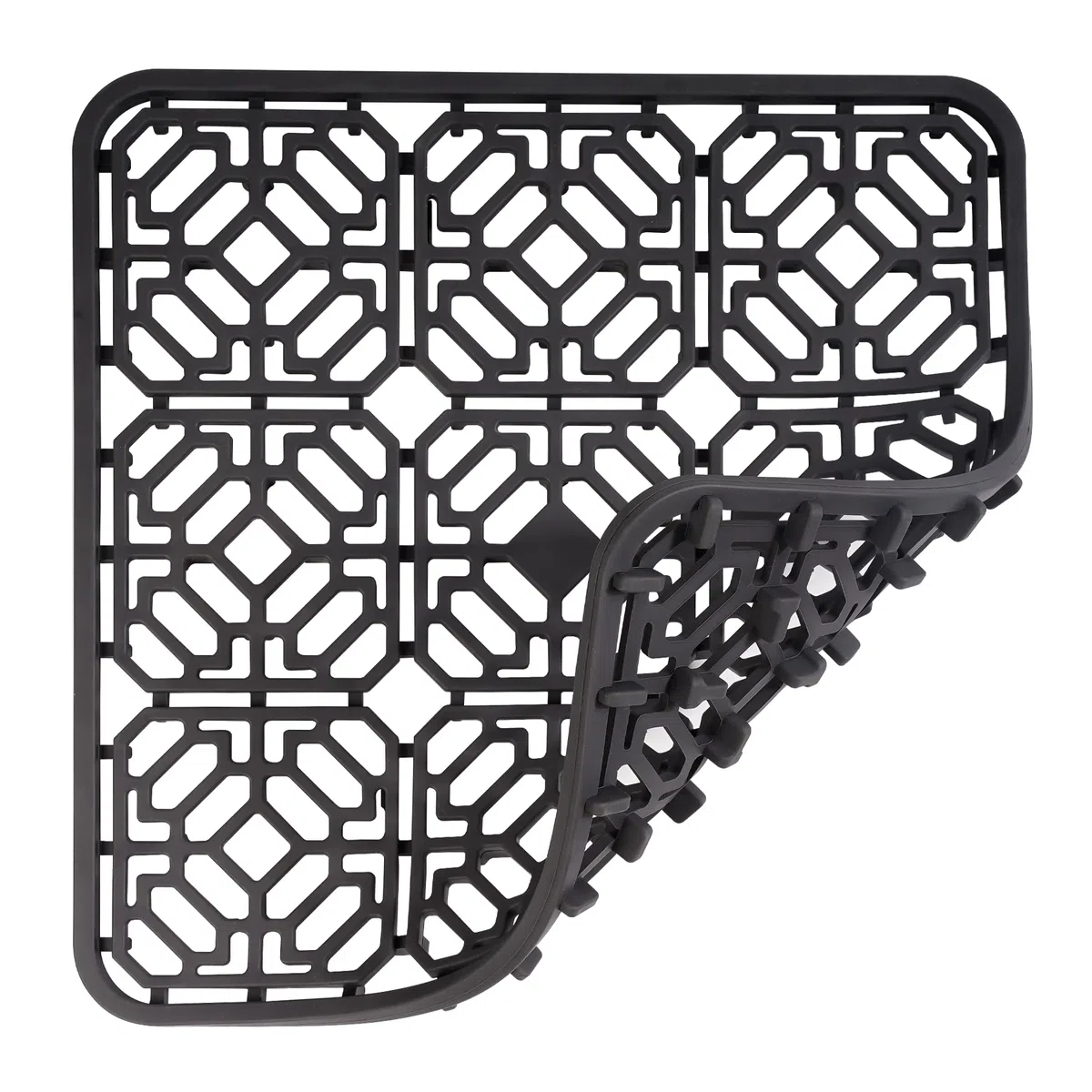 Tappetino per Lavello Cucina 30x30 cm,Silicone Tappetino per Lavello,Proteggi Lavandino Cucina Adatto ai Piani di Lavoro della Cucina,Resistente al Calore e Antiscivolo (Grigio Scuro)