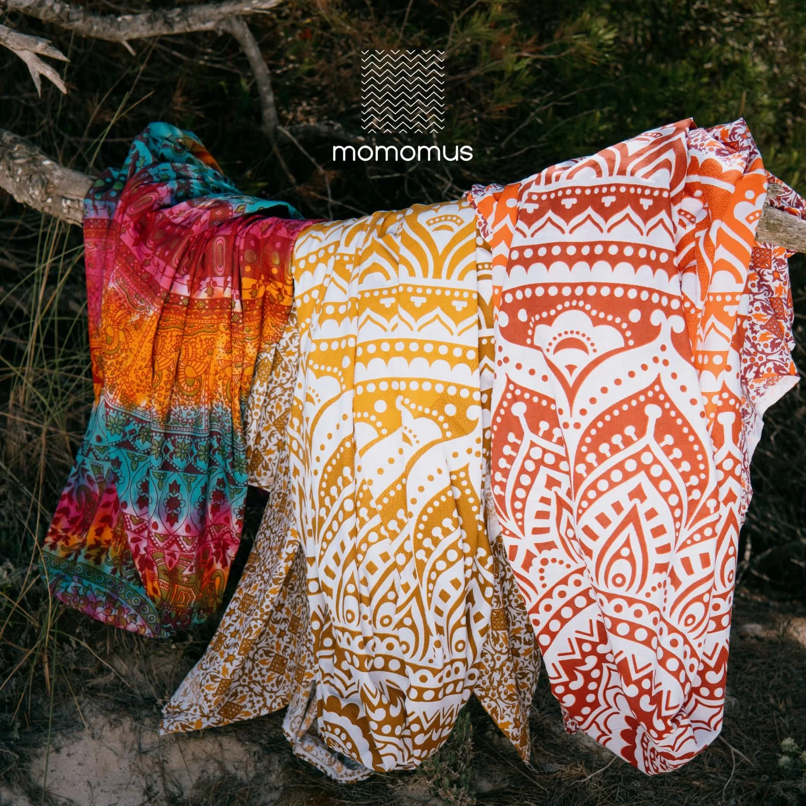 MOMOMUS Mandala Arazzo in tessuto - Tie-Dye, Cotone, Unico - Multicolore, 210x230 cm