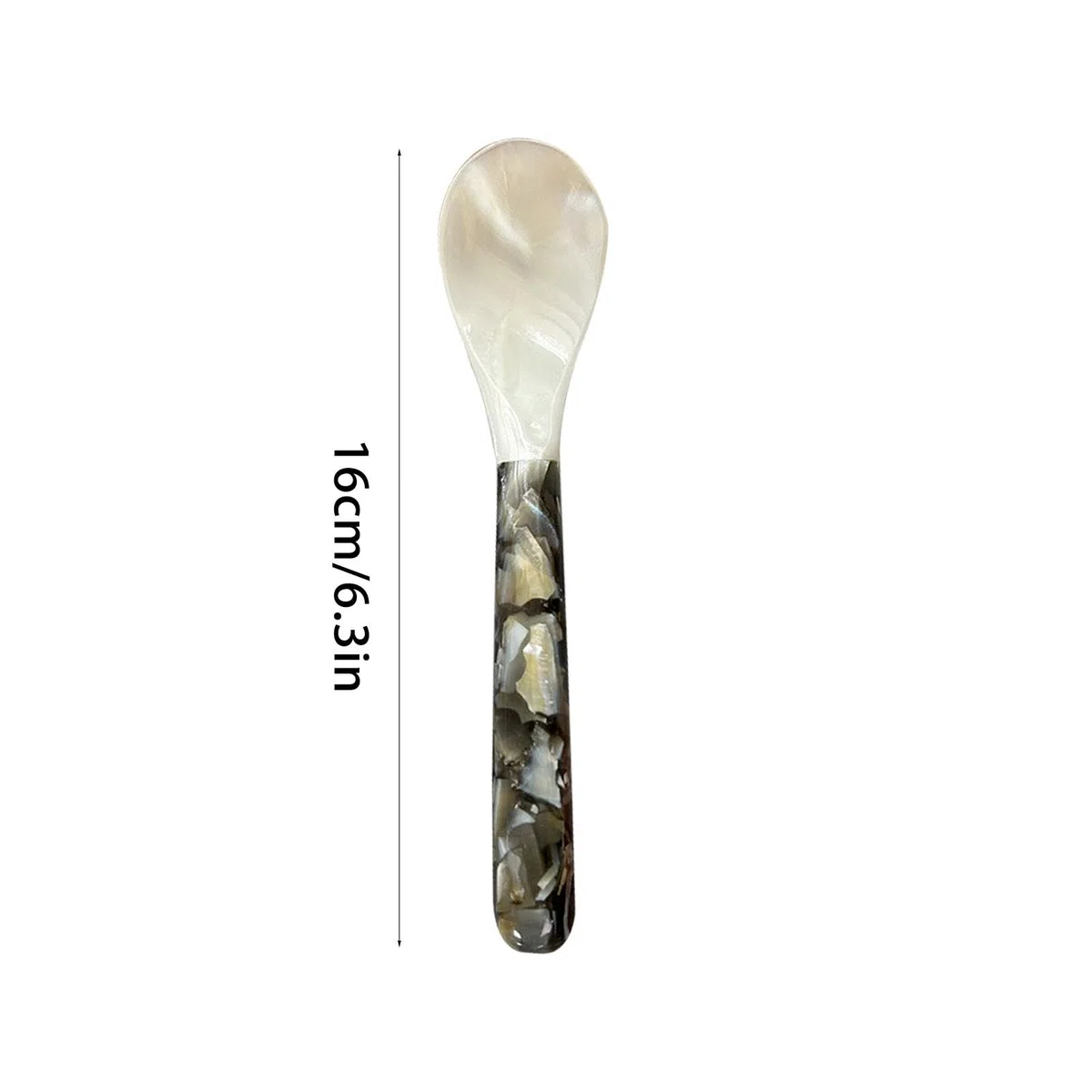 Cucchiai da caviale con manici rotondi, set di 5 cucchiai in madreperla, posate decorative per caviale, eleganti utensili per servire caviale, uova e gelato, da pranzo di alta qualità per