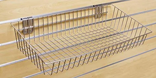 CESTELLO CESTA Contenitore in Filo Cromato per Accessori Pannello DOGATO Cabina Armadio Guardaroba Arredamento Negozi