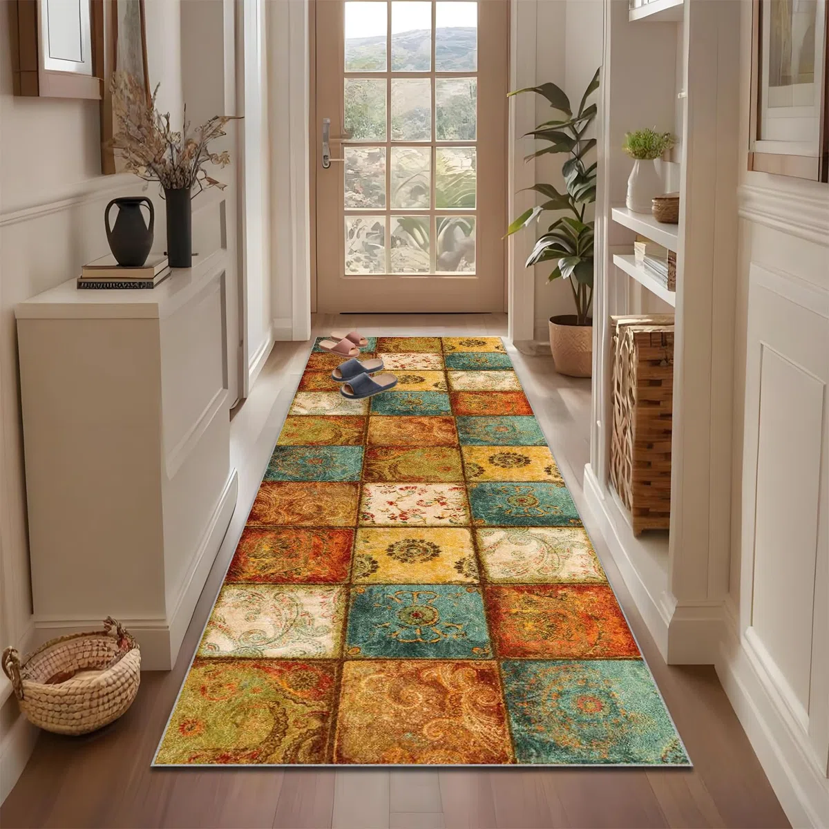 Tappeto Passatoia Corridoio 100 x 220 cm Antiscivolo Tappeto per Cucina Tappeto Ingresso Interno Lungo Tappeto Passatoia Corridoio Lungo per Corridoio Salotto Camera da Letto Bagno