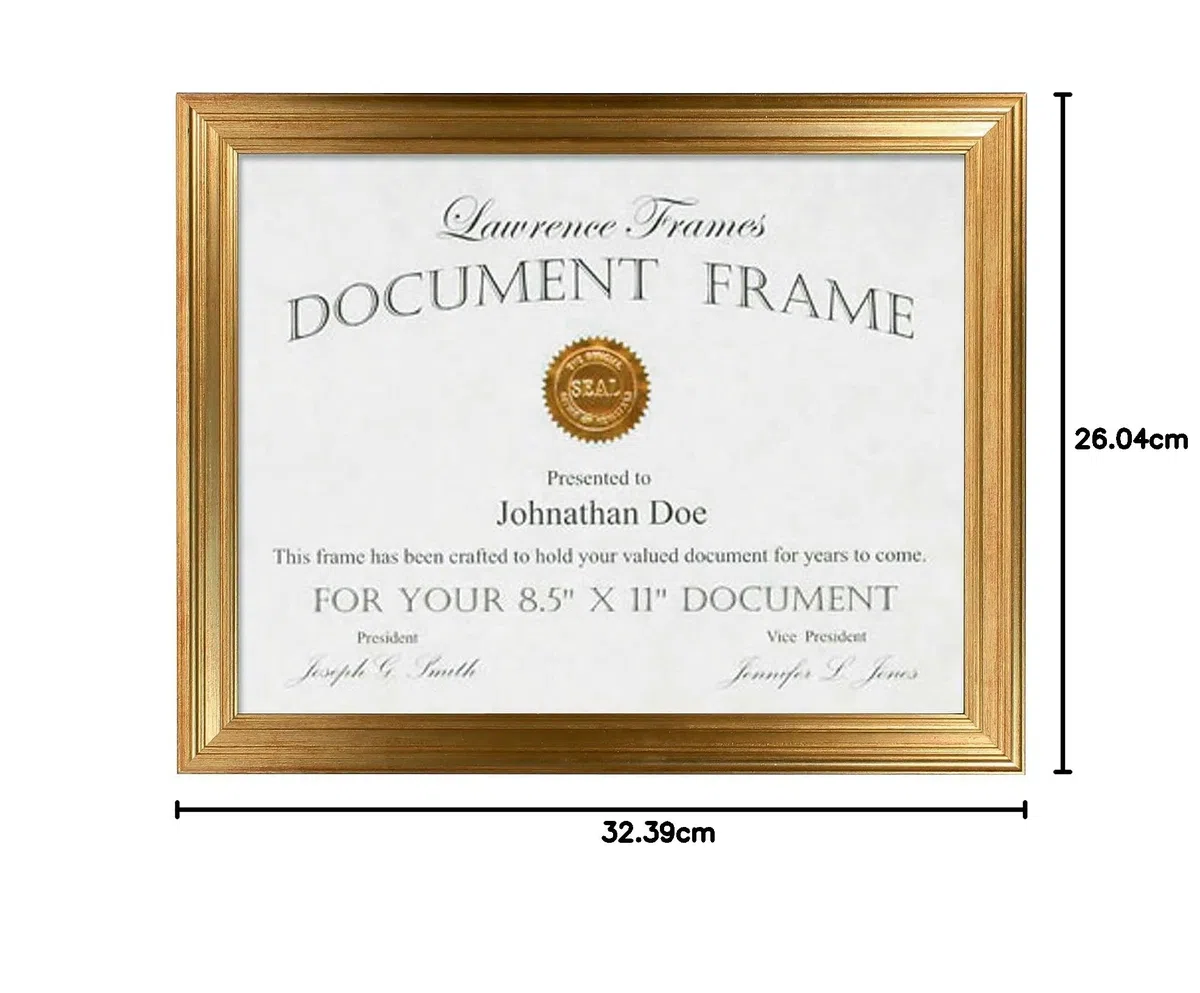 Lawrence Frames 8.5 x 11 Sutter Cornice Oro Brunito