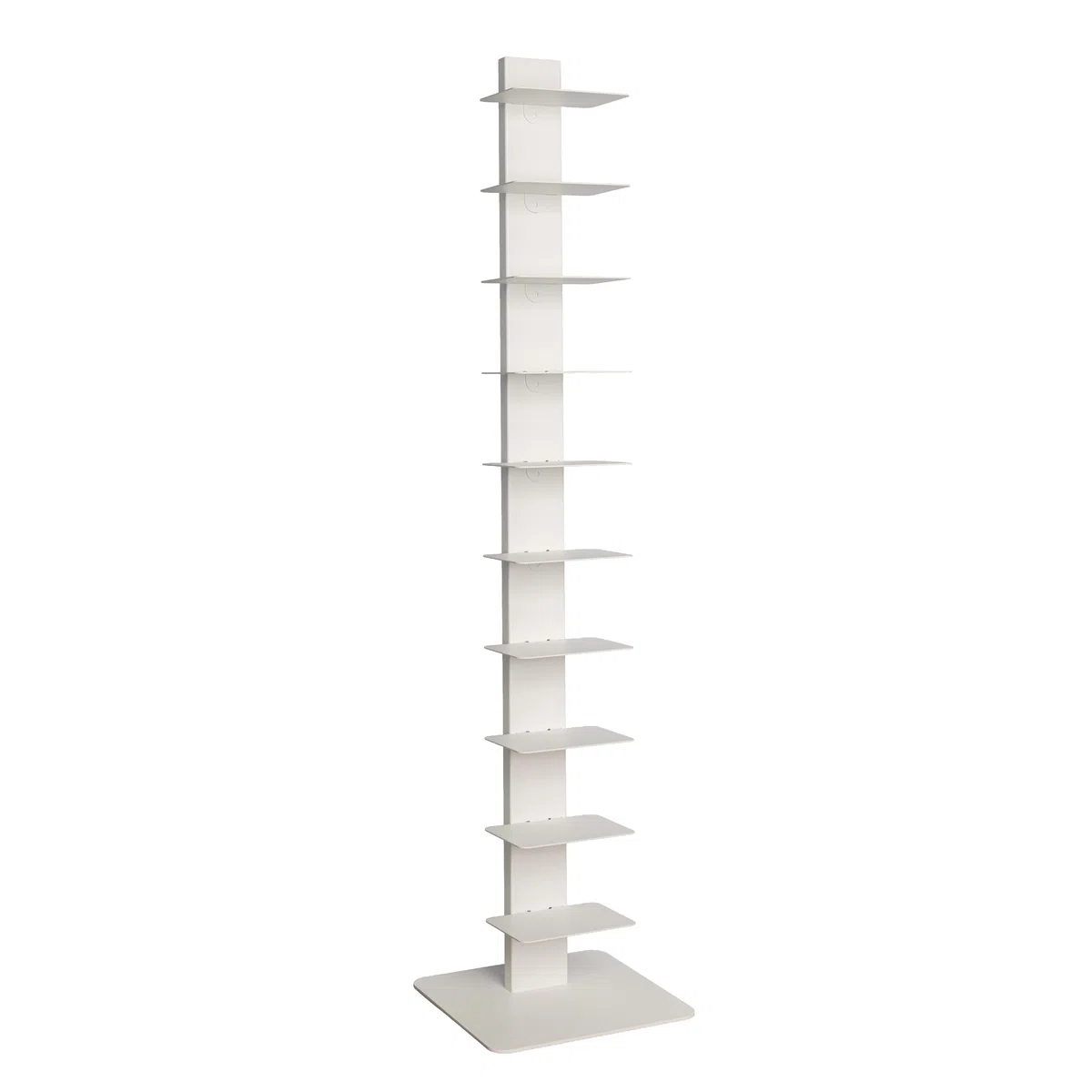 STEELNOVO | Beatrice, Libreria Verticale Salvaspazio con 10 Ripiani, Altezza 150 cm, Libreria a Colonna in Acciaio Verniciato Moderna, Scaffale da Terra Colore Bianco, Soggiorno, Studio, Made In Italy
