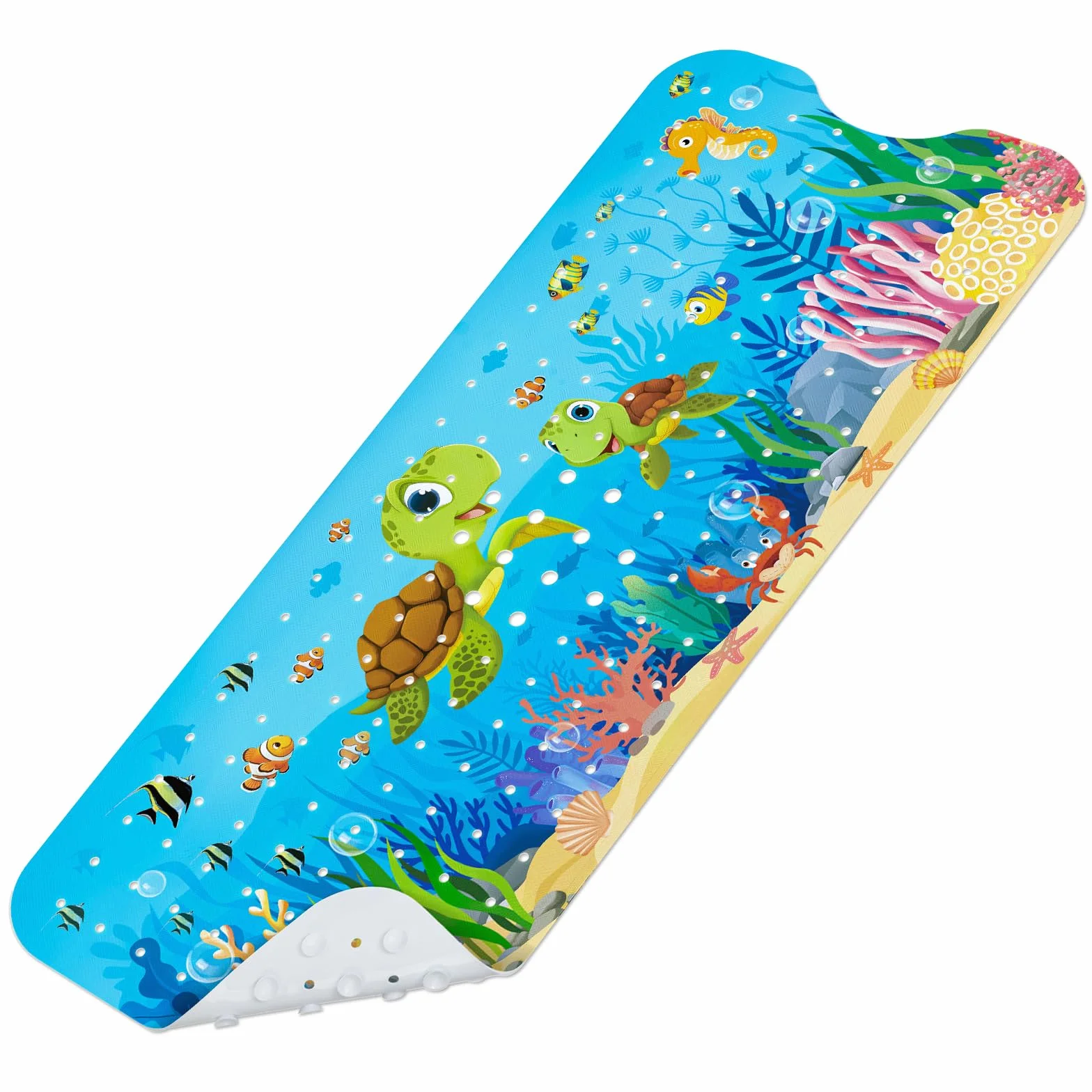 Tappeto Tappetino Doccia Antiscivolo Vasca Antiscivolo da Doccia Bagno per Bambino Bambini 100x40cm, con 200 Ventose, Senza BPA e Lavabile in Lavatrice - Tartaruga