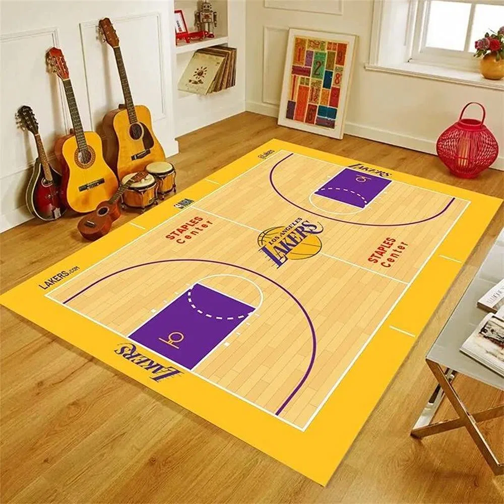Tappeto Campo Da Basket Calcio Pavimento Moderno Tappeto Salotto Bambini Ragazzo Ragazzi Camera Da Letto Senza Pelo Corto Lavabile Antiscivolo Gioco Tappetino Auto Tappetini (giallo,80x160 cm)