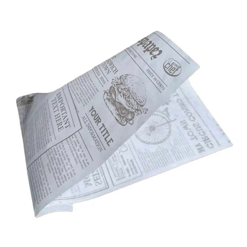 Generico 500 Portapanino porta panini hambuger toast piadine fogli aperti per panino in Carta Antigrasso Stampato Giornale 40 gr 15x18 cm