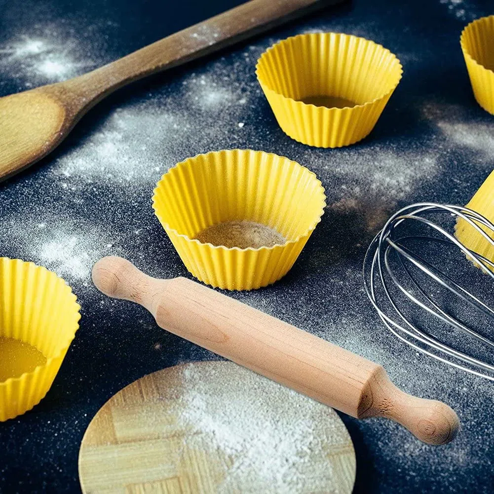 20 Pezzi Mini Mattarello in Legno da 6 Pollici Lungo Cucina Mattarello Piccolo Rullo per Pasta di Legno per Bambini Fondente