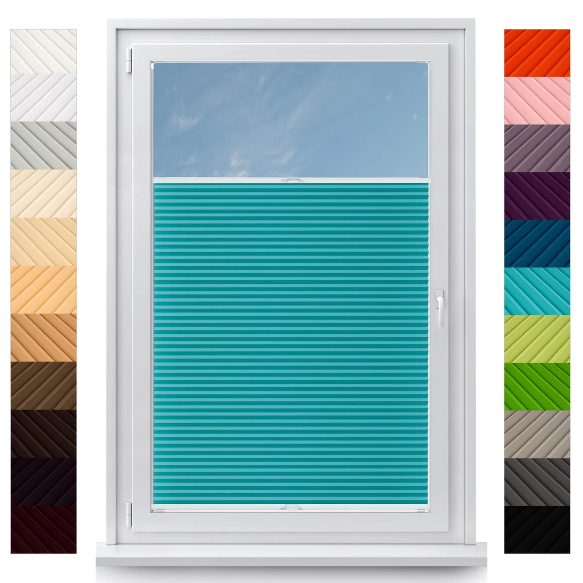 Concept Blinds Tende Plissettate Personalizzate con Foratura – Larghezza 40–200 cm, Altezza 20–260 cm – Su Misura per Finestre e Porte – Tende Premium XXL per Grandi Spazi