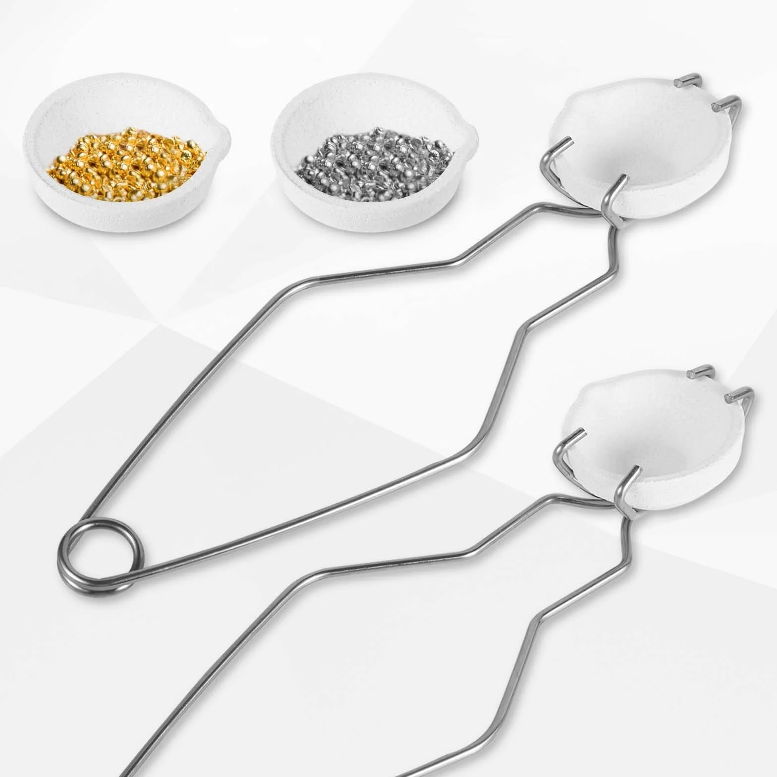 PEUTIER Kit Crogiolo da 6 Pezzi, con 4 Crogioli Piccoli al Quarzo e 2 Pinze per Crogiolo Crogioli per la Fusione del Metallo per la Raffinazione della Fusione di Oro Argento Alluminio Rame Ottone