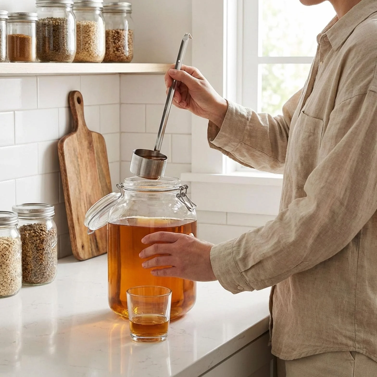 Cucchiaio Dosatore per Vino Mestolo per Vino In Acciaio Inossidabile Cucchiaio per Mestolo per Vino Cucchiaio per Versare La Birra con Gancio Mestolo 25ml/50ml/125ml/250ml/500ml(500ML)