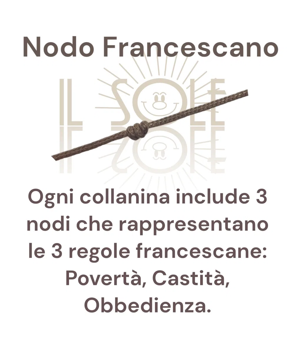 Tau 20 pezzi in legno di ulivo con cordoncino colorato, croce di San Francesco d'Assisi 2,2 centimetri con i 3 nodi Francescani