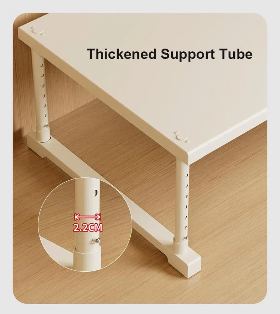 Scaffale espandibile per armadio da cucina, regolabile, resistente, impilabile, per armadietti e banconi della cucina, larghezza 24 cm, lunghezza 40-65 cm, altezza 25-35 cm