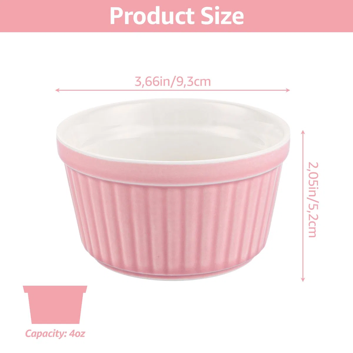 SHUESS Pirottini in ceramica per soufflé da 200 ml, adatti al forno, adatti al forno, per dessert e muffin, ciotole per ragout, ciotole per crema brulee, pirottini per soufflee, rotondi, Ø 9 cm