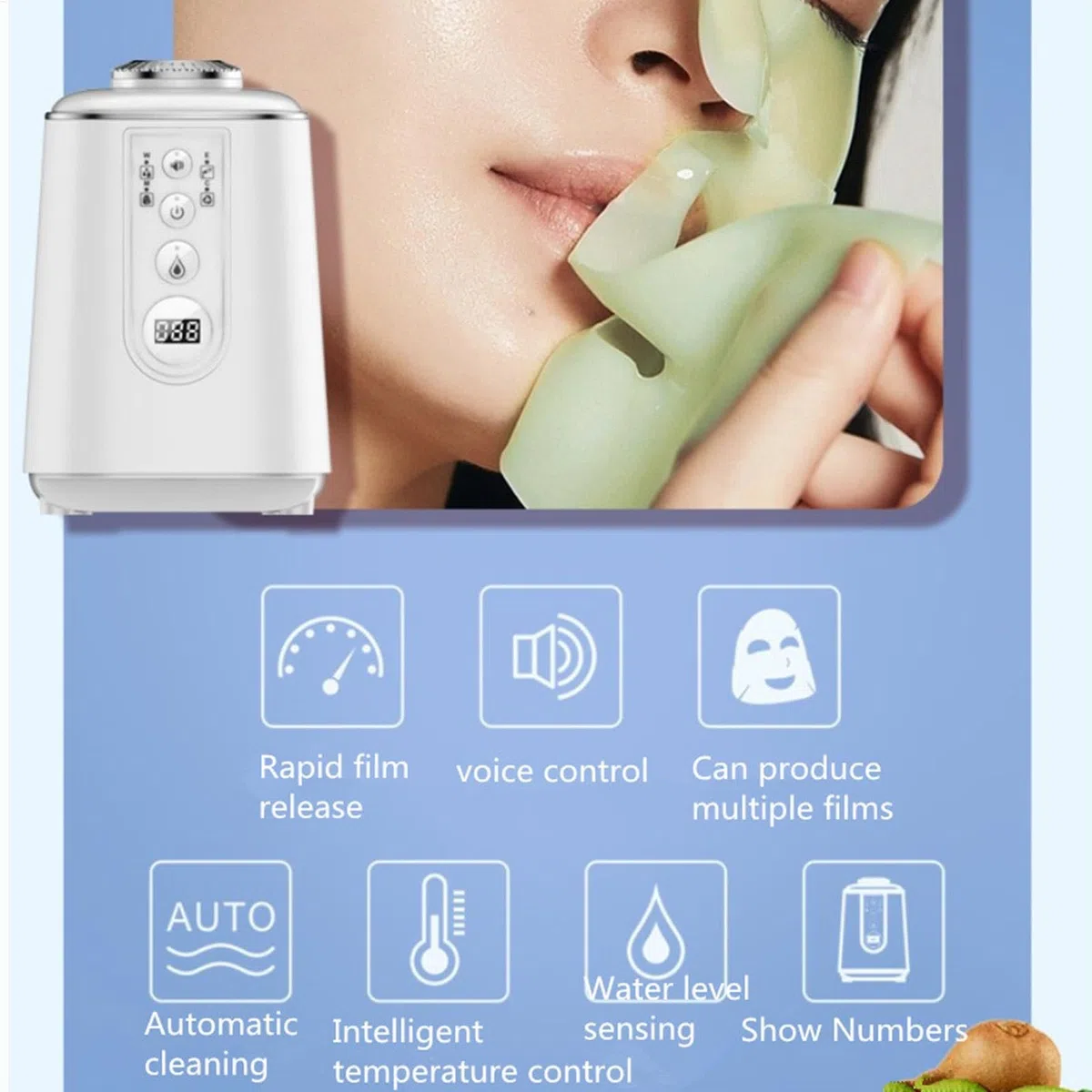 Macchina per la creazione di maschere per il viso, crea il tuo kit per maschere per il viso,Macchina automatica per impacchi facciali - Smart Face Masque Maker con voce, prodotto per la cura della pel
