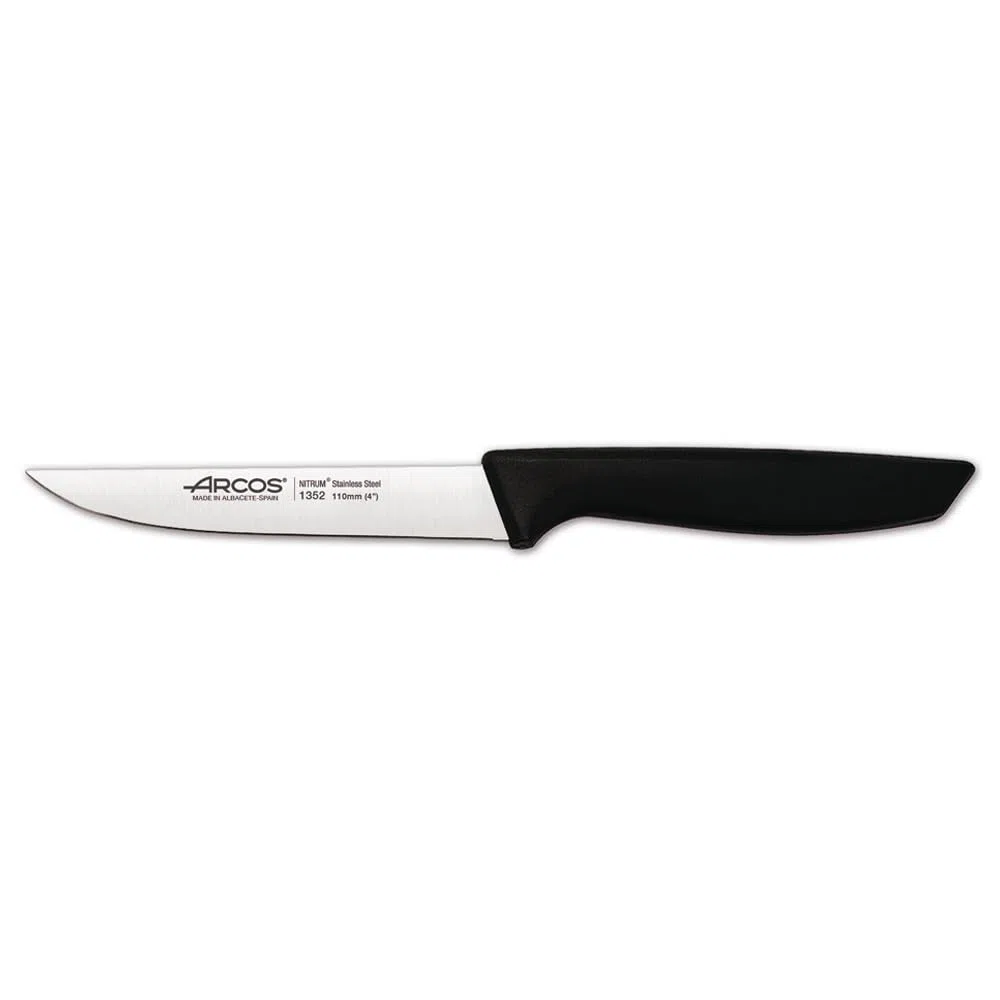 Arcos Set Coltelli in Acciaio Inossidabile Nitrum con Lama da 200 mm – Coltello Professionale per Pelare Frutta e Verdura, Manico Ergonomico in Poliossimetilene con Lama da 110 mm – Nero, Universal