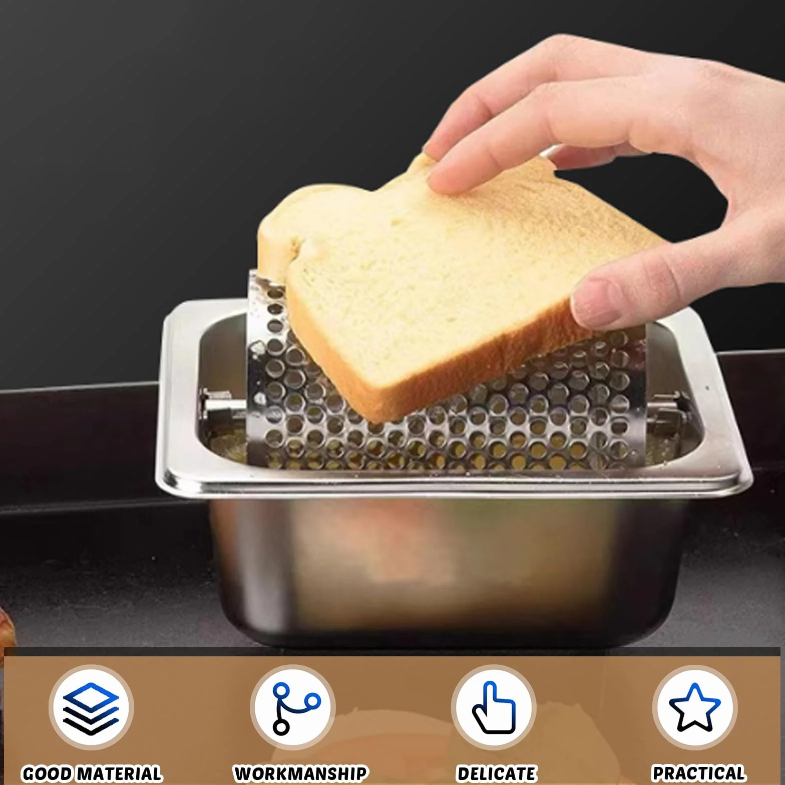 Burro in acciaio inox, distributore di burro a lunga durata, con ruota rimovibile, antiruggine e igienico, per panini, toast, hamburger, ideale per casa, ristorante, barbecue
