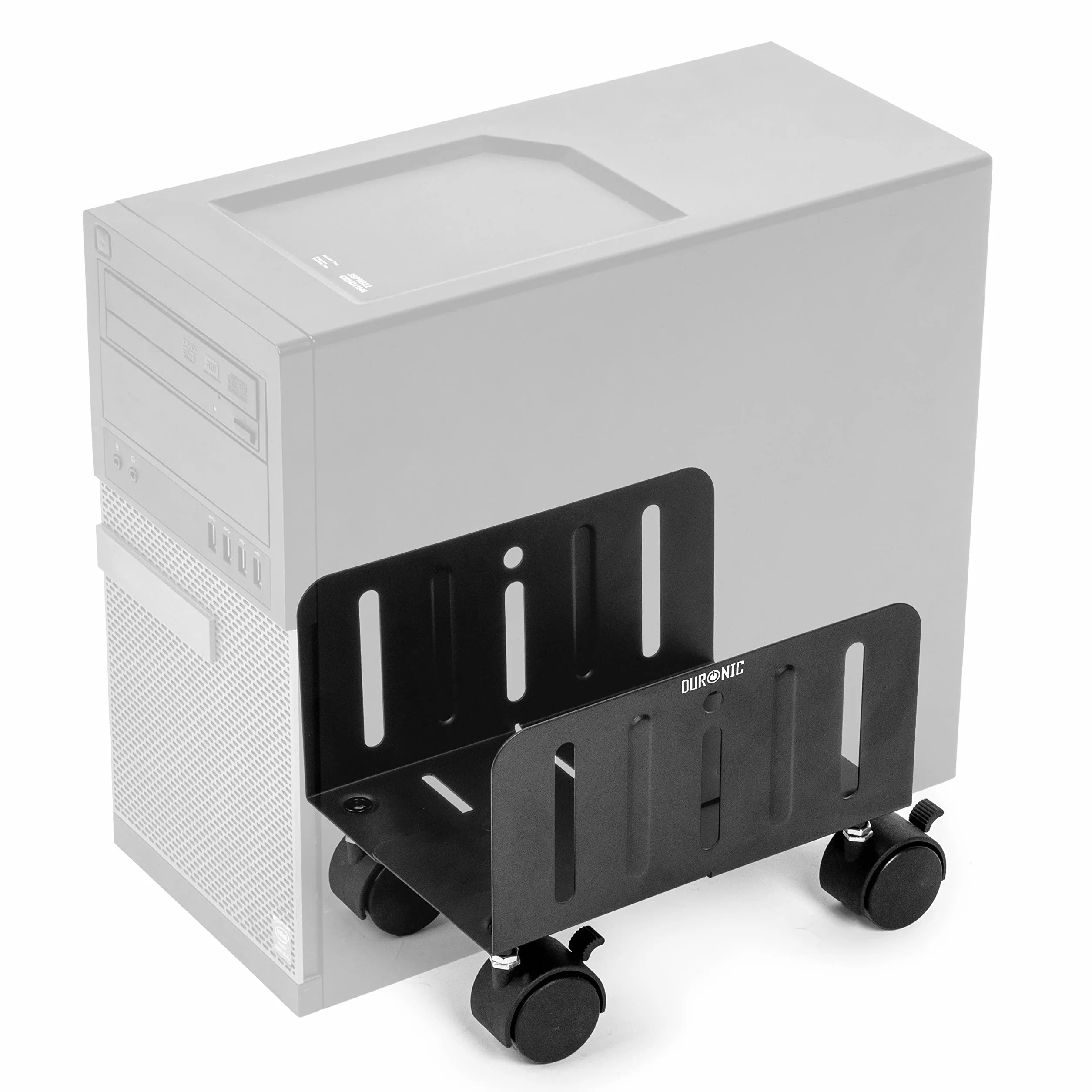 Duronic DMHD2 carrello per computer | Supporto per CPU con 4 rotelle | Regolabile | Compatibilità universale | Sostegno per torre sotto la scrivania | Rotelle bloccabili