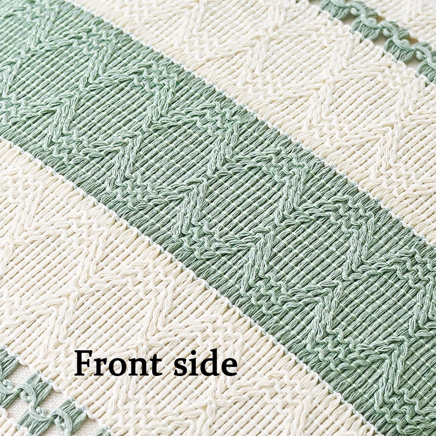 Set di 2 Boho Federe de Cuscini per Divano 40x40 Verde Salvia Moderno Fodere Cuscini Cotone e lino Macramè Cuscino Decorativo Quadrate Fodera per Cuscino per Divano Soggiorno Giardino