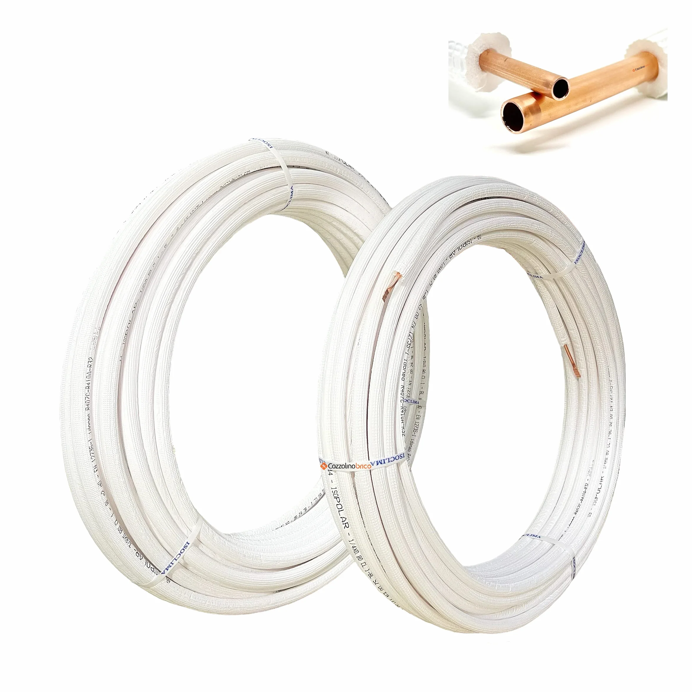 kit tubi rame per climatizzatore coppia 25 mt da 1/4 25 mt da 3/8 totale 50 mt