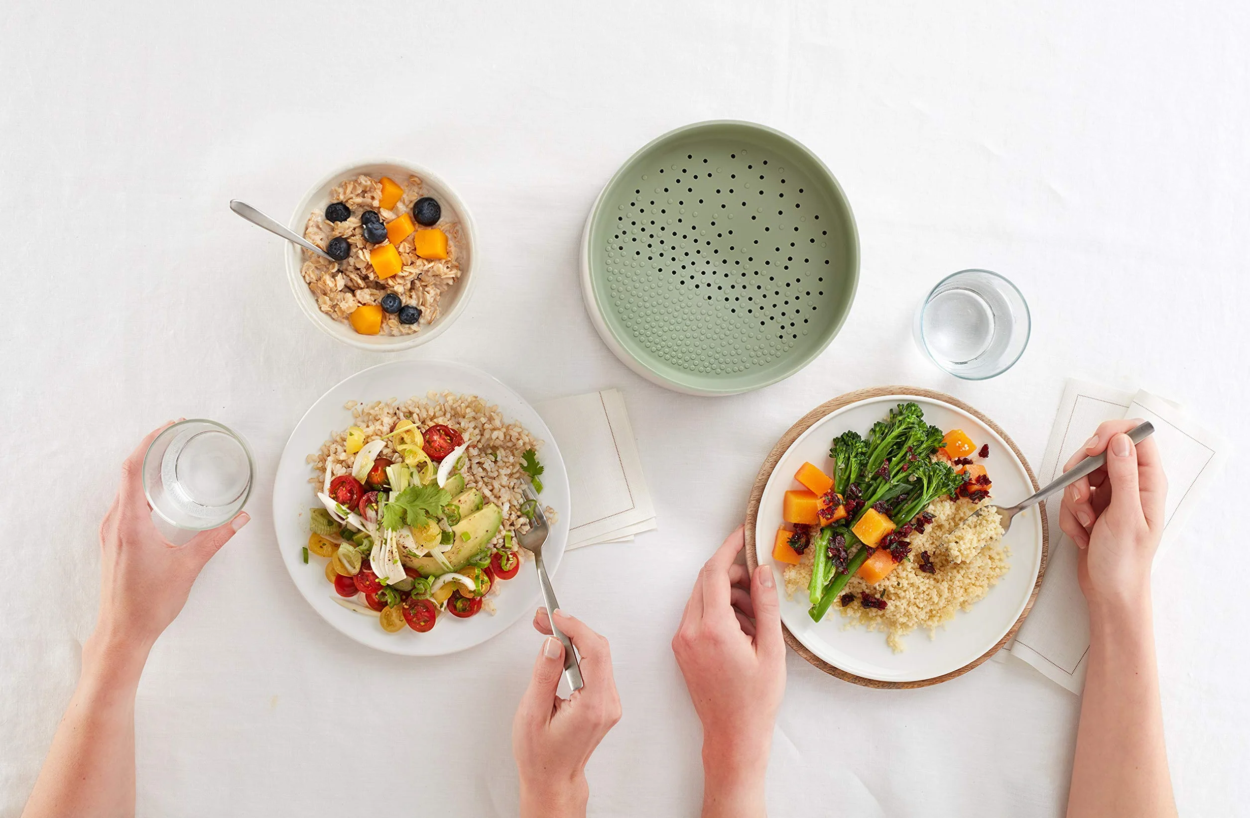 Lékué Contenitore per Cucinare Chinoa, Riso e Cereali, Plastica Silicone, Verde, Unico