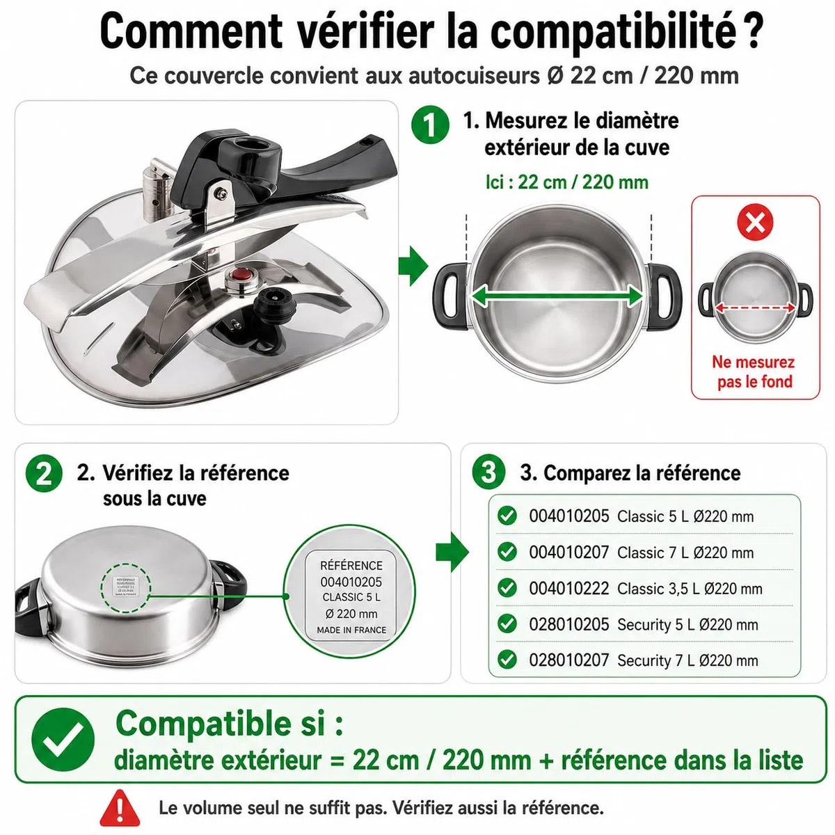 Coperchio di ricambio valvola manico indicatore per pentola a pressione Lagostina Classic 5L 7L 220mm