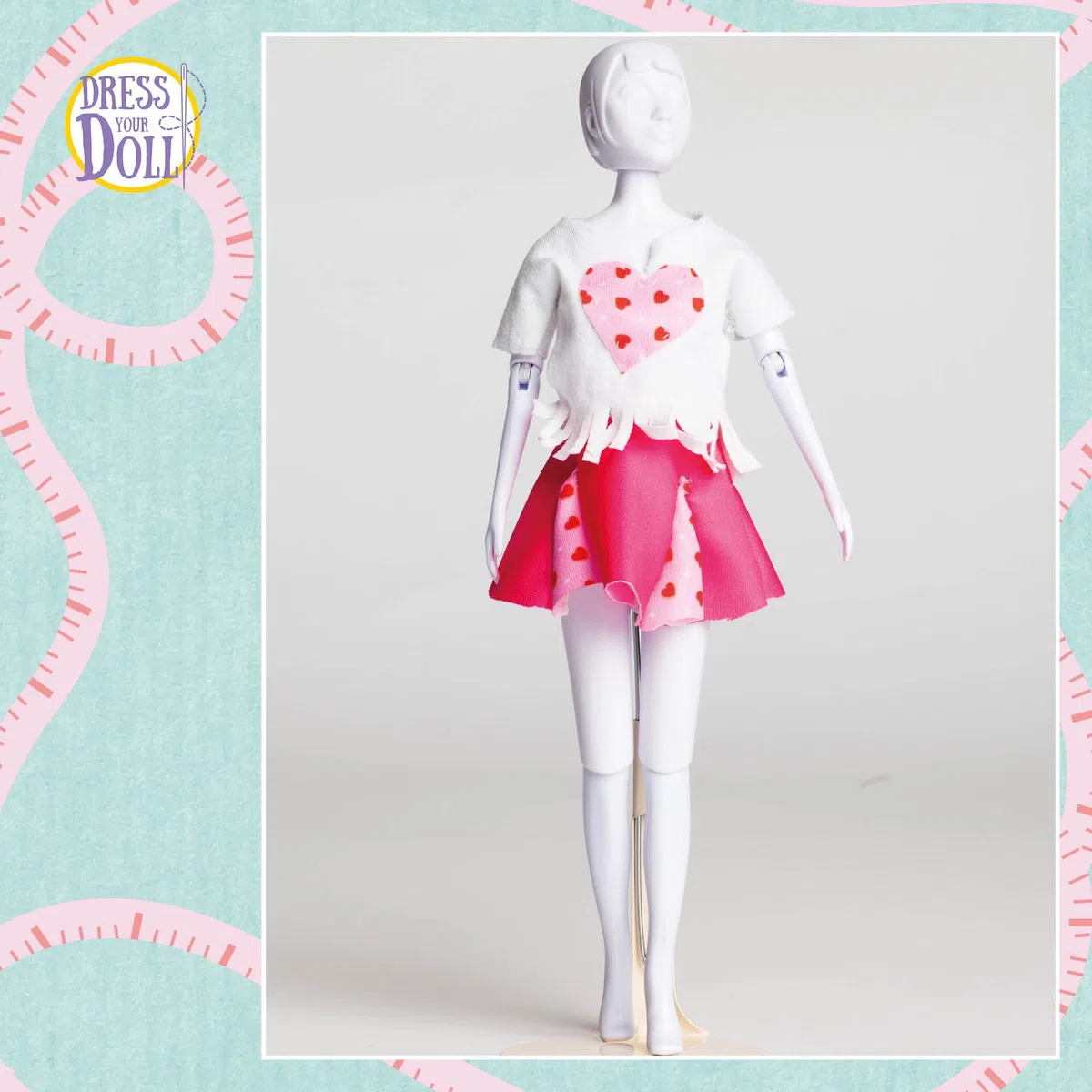 Vervaco Pink Dress Your Doll Outfit Making Set, Multicolore