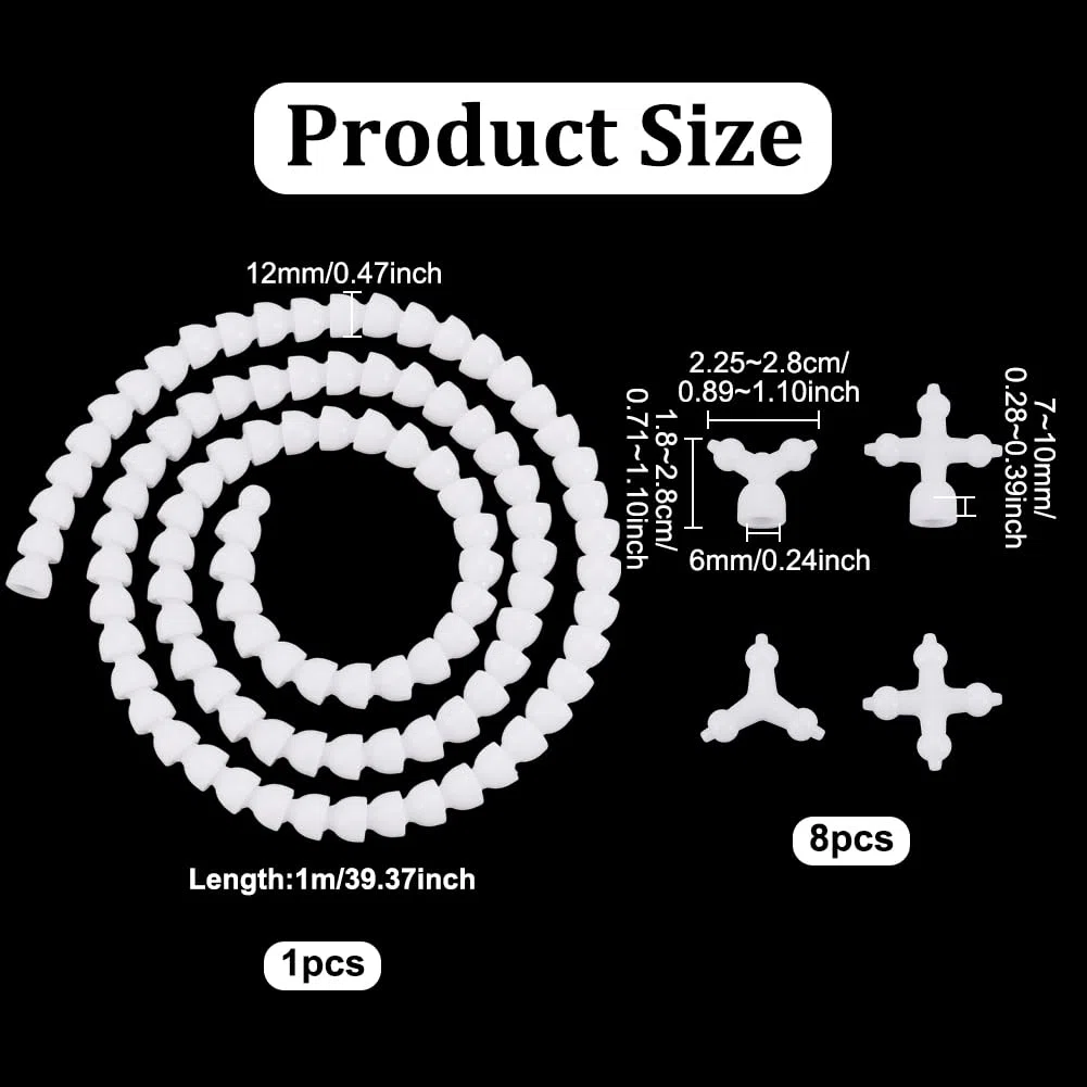 UNICRAFTALE 9 set Di Armatura Bambola Armatura Scheletro Mobile di 1 metri di Lungo 12mm con Connettori Petto 4Y e 4X Cornice Figura di Plastica per la Fabbricazione di Bambole