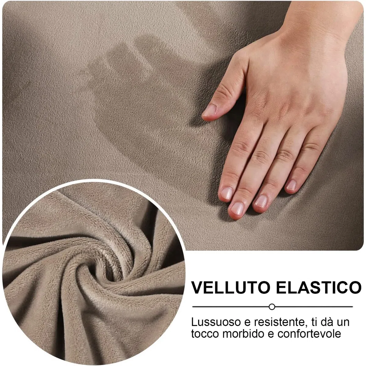 Coprisedia Da Bar Con Schienale, Elastico Velluto Tessuto Copriseduta Per Sgabelli Da Bar Rimovibili Schienale Basso Girevole Coprisedie-Taupe-2 pezzi