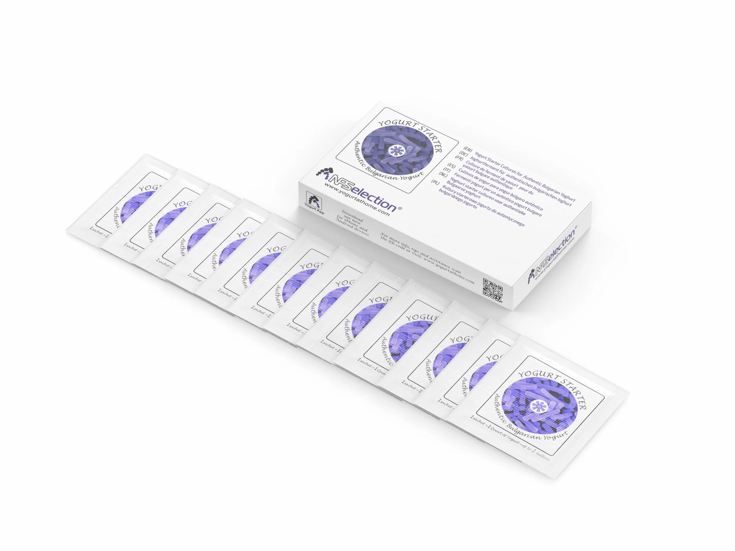 Fermenti per Yogurt - Pacco di 12 Bustine di Colture Liofilizzate per Autentico Yogurt Bulgaro