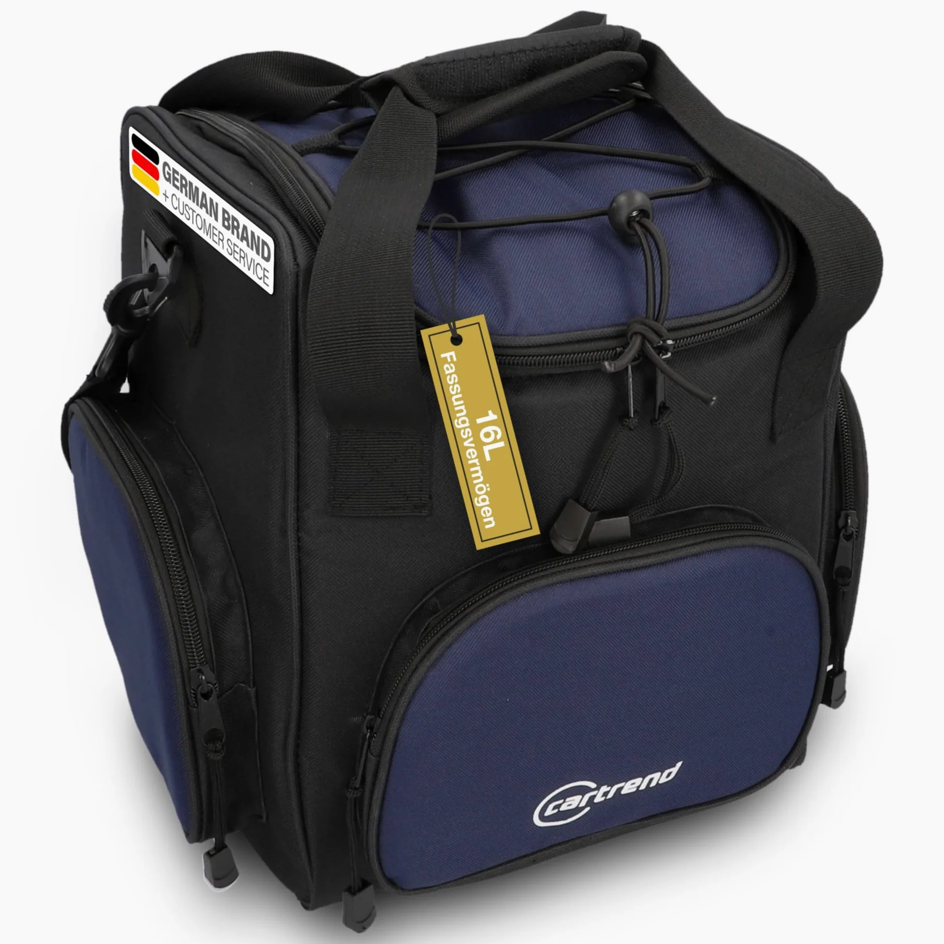 cartrend Borsa termica con cavo di collegamento auto 12 V, lunghezza 1,50 m, tracolla regolabile, rivestimento interno facile da pulire, diverse misure