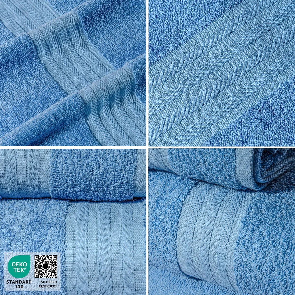 nice homeit Set 8 Asciugamani ospite in Cotone 35x55 in 100% cotone filato ad anello – set asciugamani bagno viso e bidet Extra Morbidi e Assorbenti. MADE IN ITALY - AZZURRO
