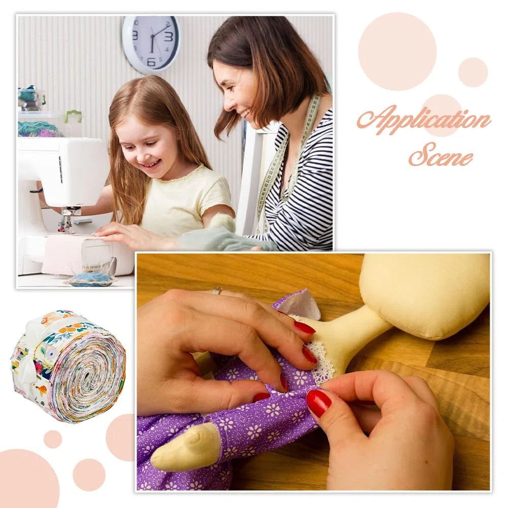 DICOSMETIC 40 pezzi Jelly Roll Tessuto QuiltStripe Floreale Tessuto Strisce di Cotone Bundle Per Cucito Artigianato Coperte Tappeti Arredamento Casa