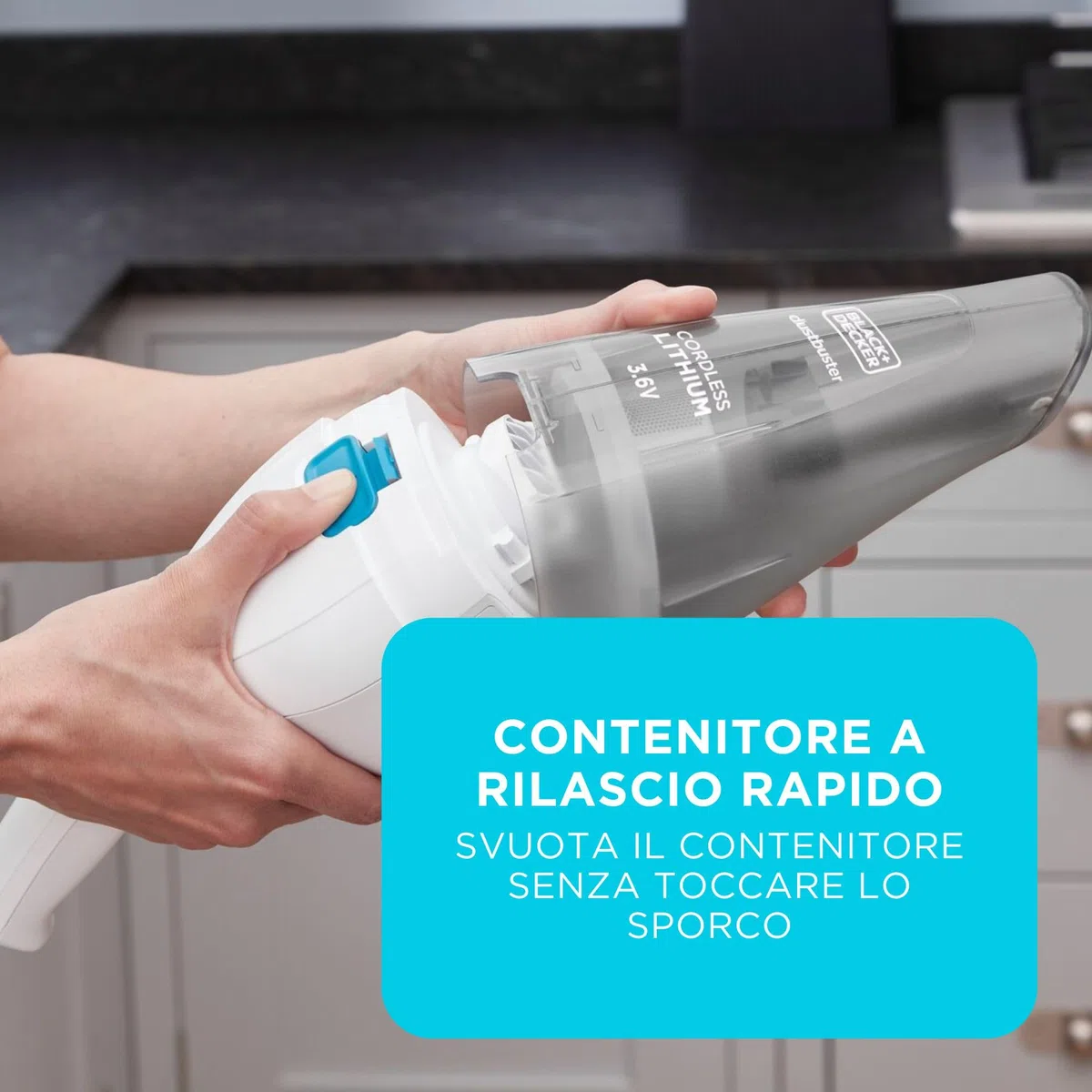 BLACK+DECKER dustbuster 3.6V Aspirapolvere Portatile Senza Fili, NVC115JL-QW