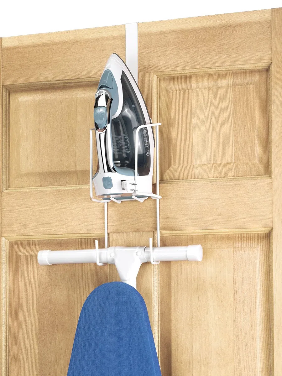 Whitmor Wire Over The Door - Contenitore per Ferro e ASSE da Stiro, Organizer per riporre Ferro da Stiro