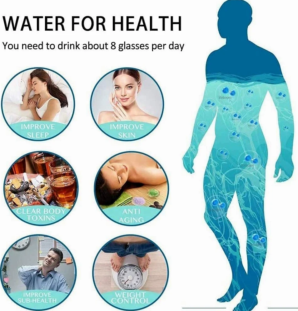 Esenlong Bottiglia Acqua All'idrogeno, Generatore di Acqua Idrogenata Ionizzatore, Portatile Tazza Ricca Idrogeno Bottiglia d'Acqua Ricca di idrogeno Creatore di ioni Filtro (Blu)
