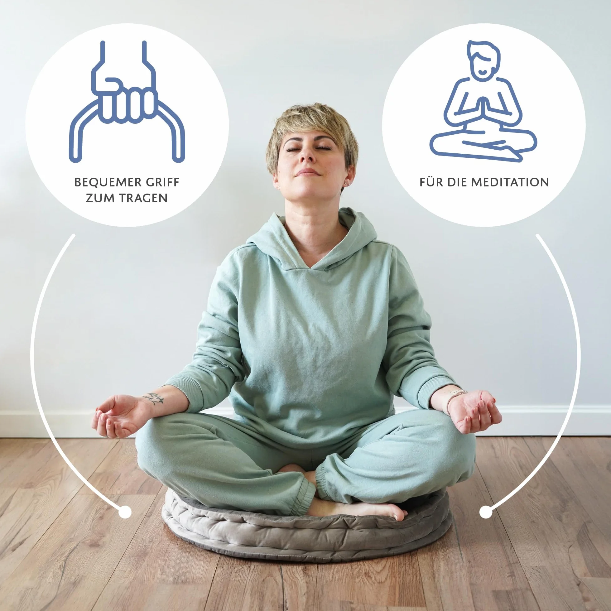 Cuscino da meditazione e yoga Zafu - Cuscino per pavimento Supporto ergonomico ideale per postura rilassamento respirazione meditazione consapevolezza per uso interno ed esterno