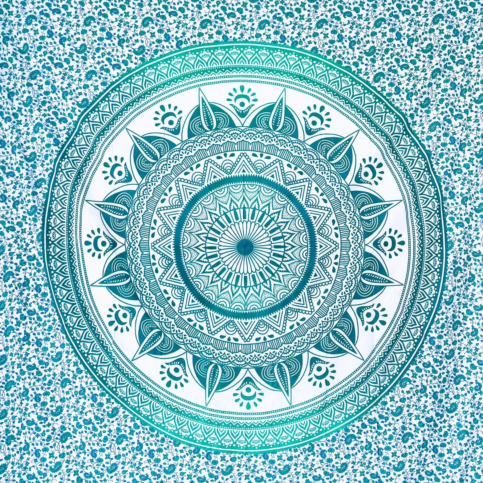 MOMOMUS Telo Mare Grande Antisabbia - Design Mandala - Ideale come Pareo, Telo Mare da Spiaggia Grande a Prova di Sabbia o Telo da Spiaggia Antisabbia XXL - Turchese, 210x230 cm