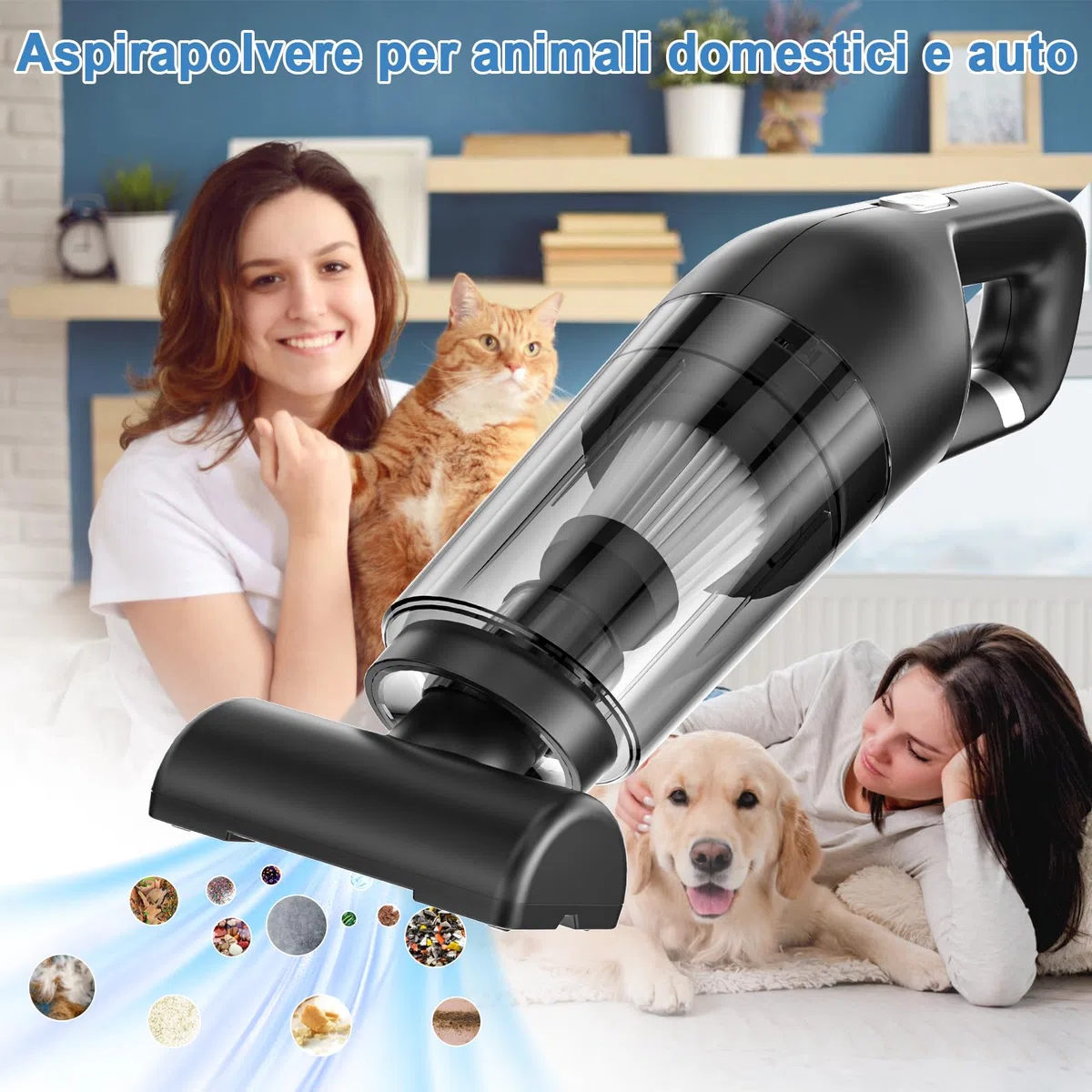 Czemo Aspirabriciole Senza Fili Potente 9000pa 120W Aspirapolvere Auto, Mini Aspirapolvere Portatile per Auto Ricaricabile Aspira Briciole USB Aspirapolvere a Mano per Casa Auto Ufficio