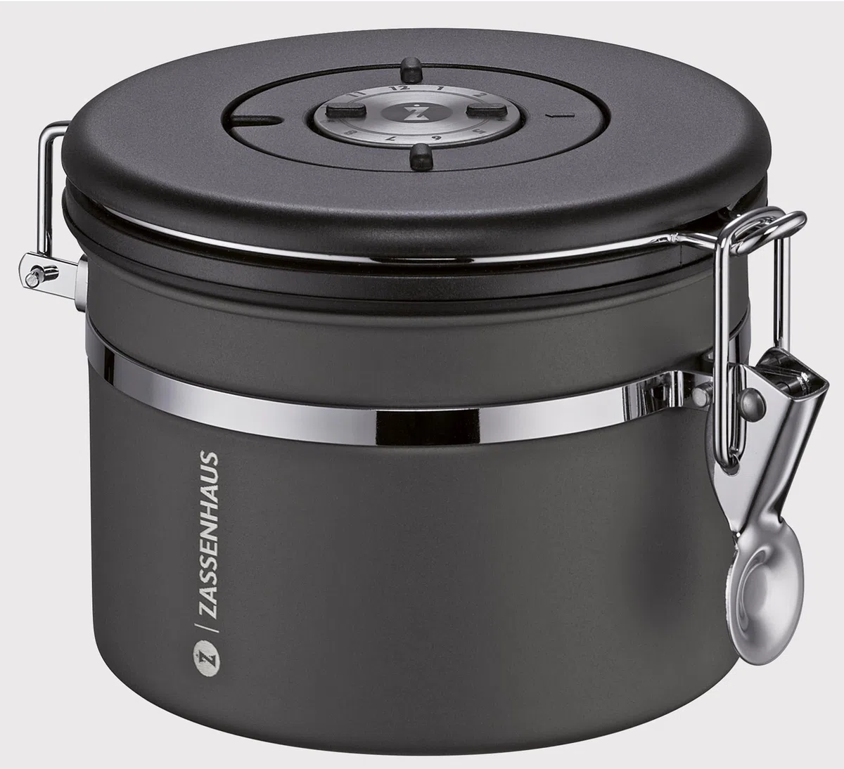 Zassenhaus Barattolo salvafreschezza AROMA 250 g, in acciaio inox, laccato, protezione ottimale dell'aroma grazie alla valvola integrata, con guarnizione in silicone e indicatore della data regolabile